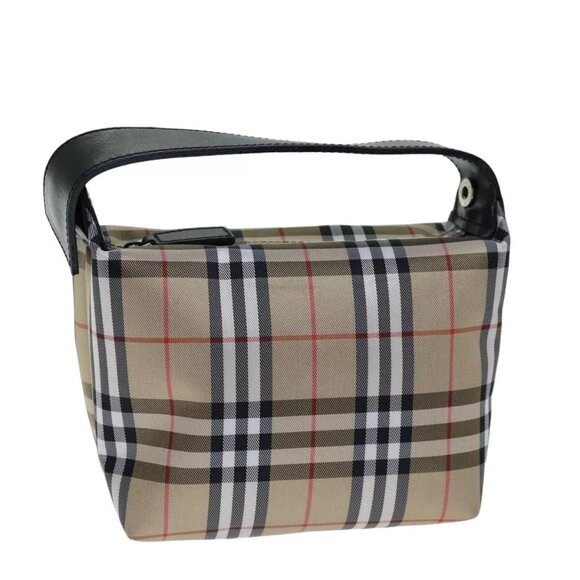 BURBERRY Pouch Nylon Beige Black Auth - Picture 1 of 16